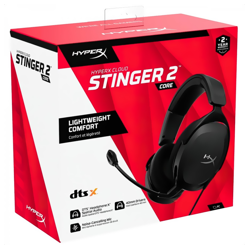 Fone Gamer Hyperx Cloud Stinger 2 Core / Com Fio - Preto (683L9AA)