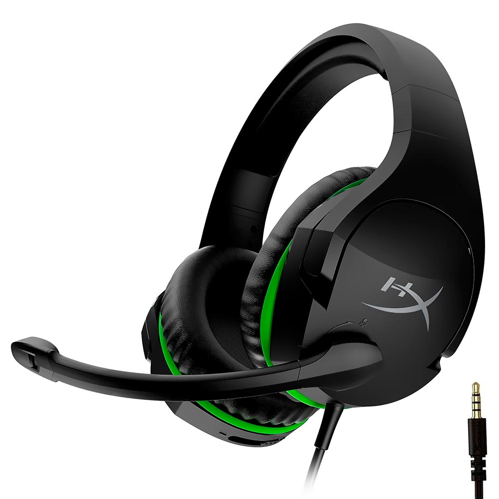 Fone Gamer Hyperx Cloud Stinger Xbox / Com Fio - Preto / Verde (HX-HSCSCX-BK)