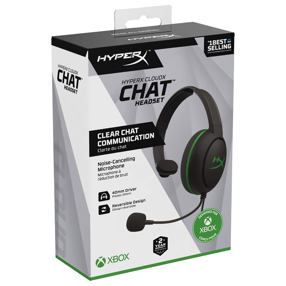 Fone Gamer HyperX CloudX Chat Xbox / Com fio - Preto / Verde (HX-HSCOS-GM/WW)