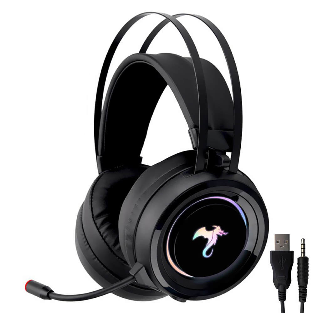 Fone Gamer Kolke KGA-493 Hercules RGB / Com Fio - Preto