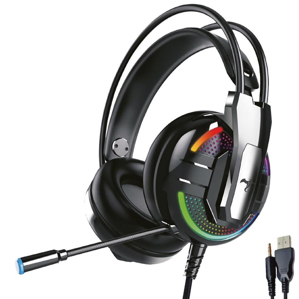 Fone Gamer Kolke Odín KGA-506 RGB / Com Fio - Preto