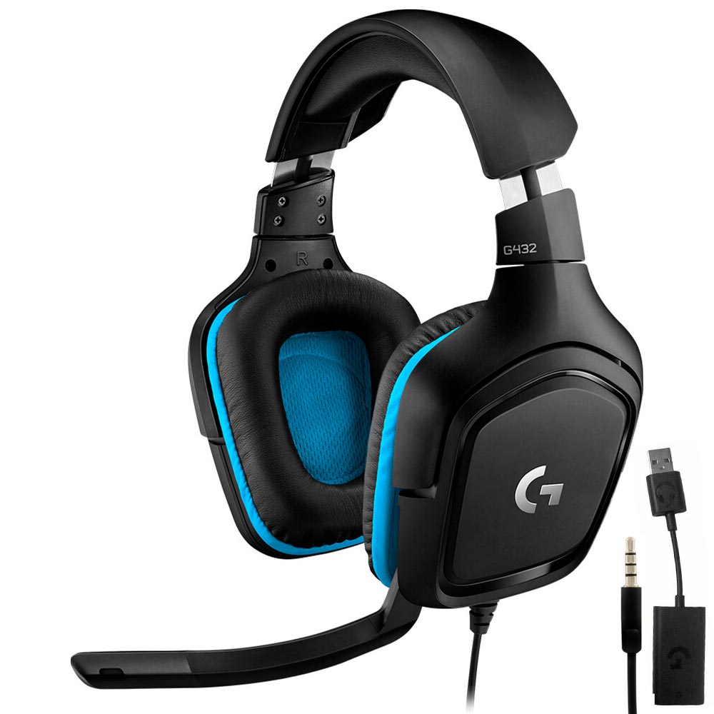 Fone Gamer Logitech G432 Play Advanced / Com Fio - Preto (981-000769)