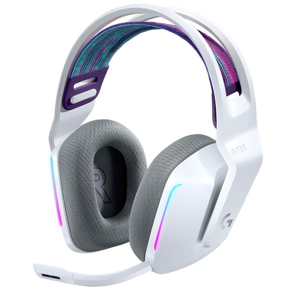 Fone Gamer Logitech G733 Lightspeed RGB / Wireless - Branco (981-000882)