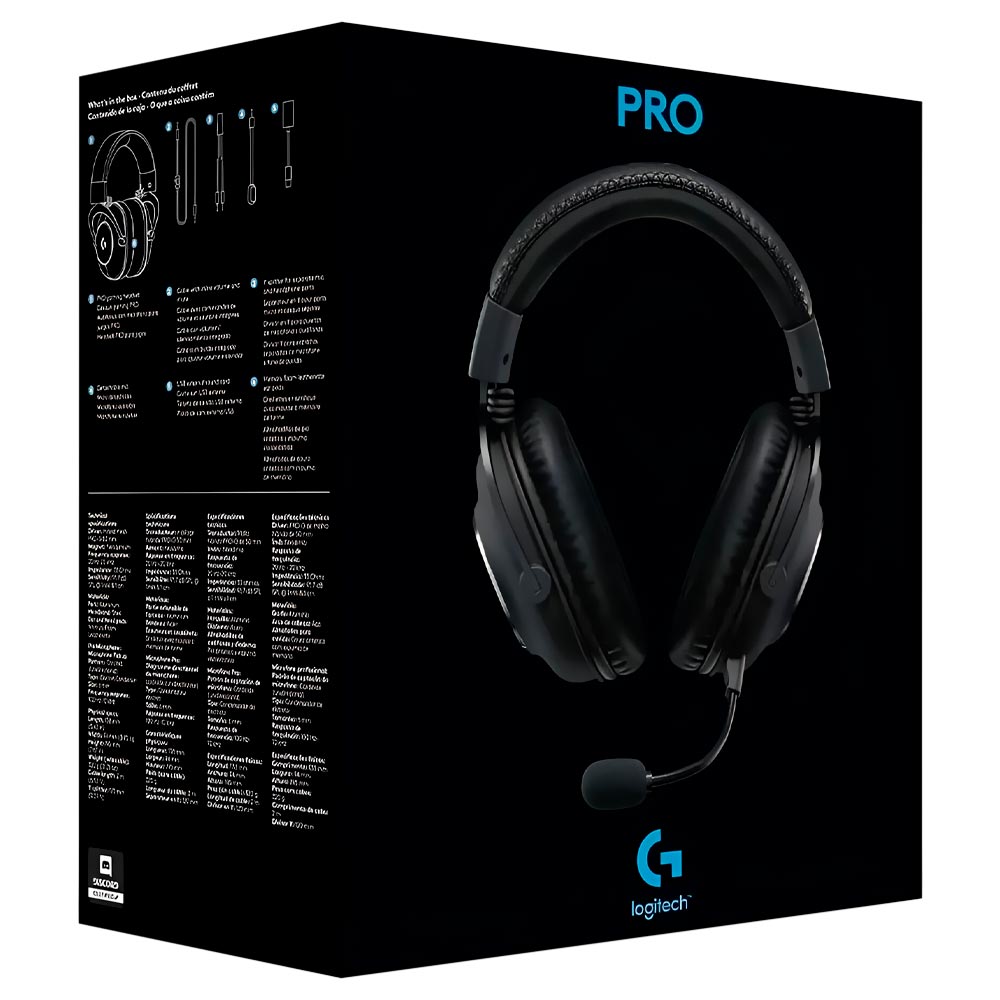 Fone Gamer Logitech Pro G / Com Fio - Preto (981-000811)