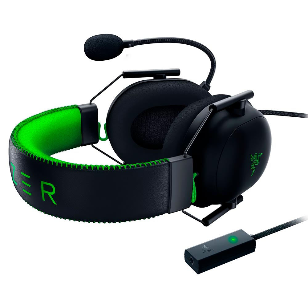 Fone Gamer Razer Blackshark V2 / Com Fio - Preto / Verde (RZ04-03230200-R3M1)