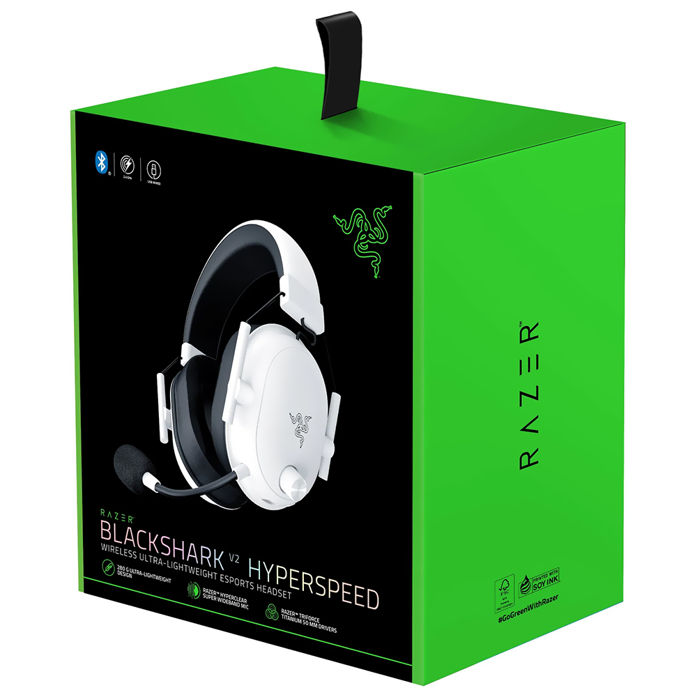 Fone Gamer Razer Blackshark V2 Hyperspeed / Wireless - Branco (RZ04-04960200-R3U1)