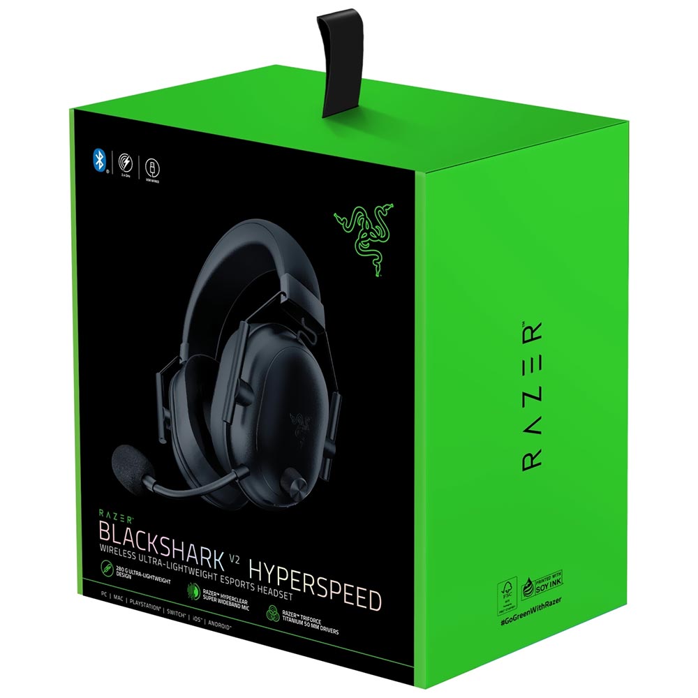 【美品】Razer BLACKSHARK V2 HYPERSPEED Fone Gamer Razer Blackshark V2 Hyperspeed / Wireless - Preto (RZ04
