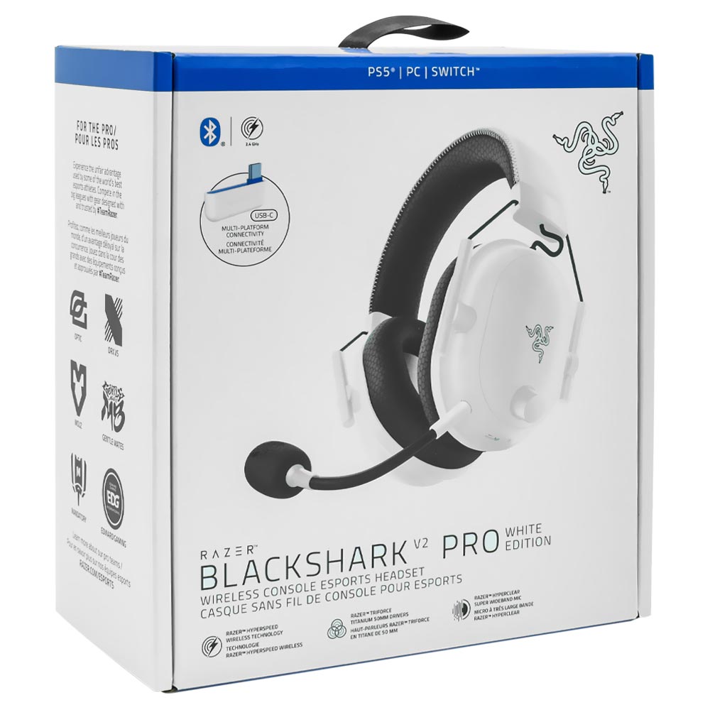 Fone Gamer Razer Blackshark V2 Pro White Edition Esport PS5 / Wireless - Branco (RZ04-04530600-R3UA)