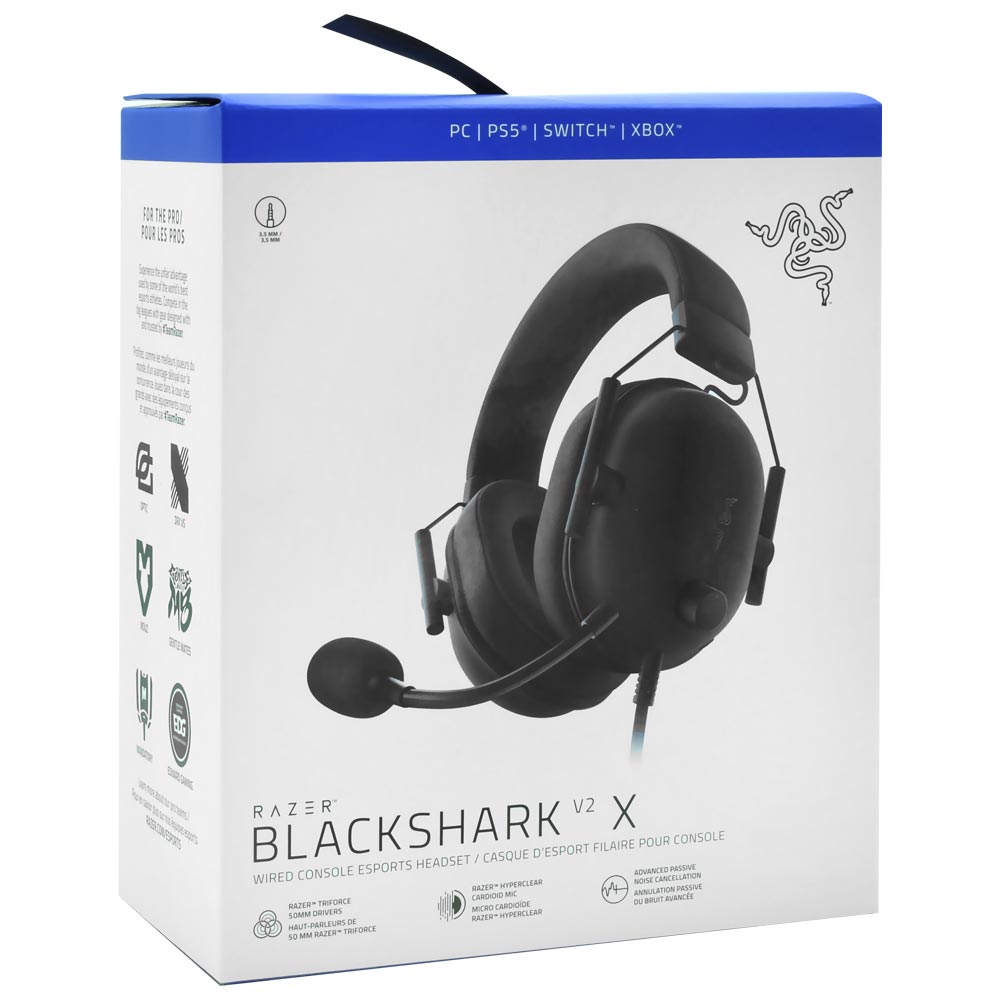 Fone Gamer Razer Blackshark V2 X / Com Fio - Preto (RZ04-03241000-R3UA)