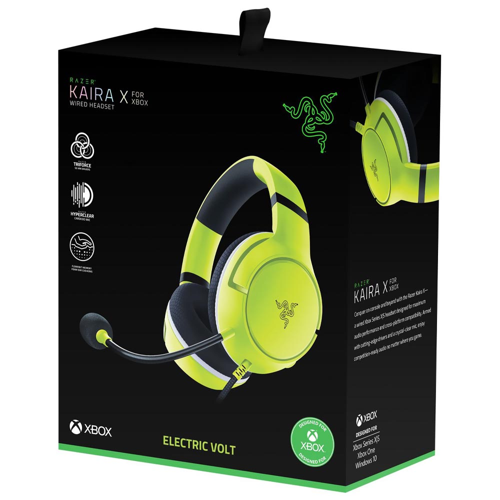 Fone Gamer Razer Kaira X Electric Volt / Com Fio - Verde (RZ04-03970600-R3U1)