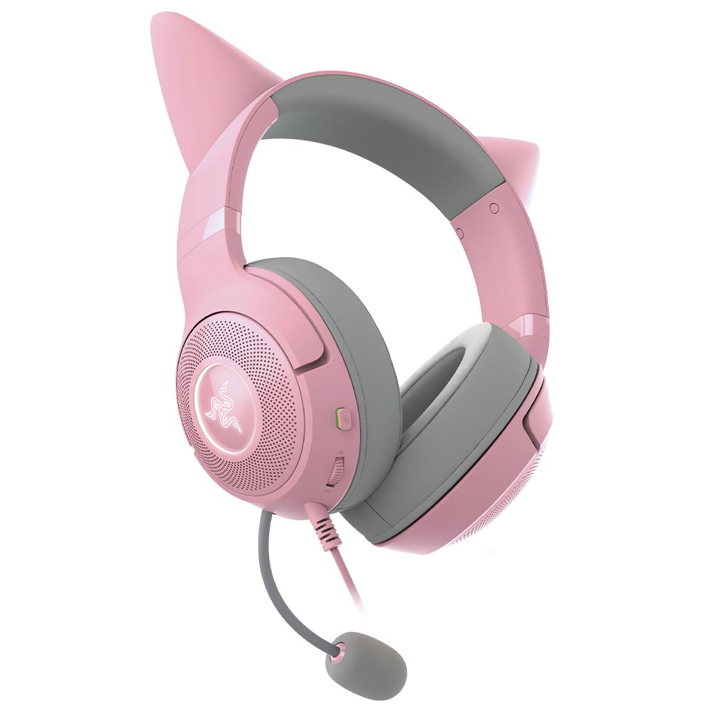 Fone Gamer Razer Kraken Kitty V2 Quartz Edition RGB / Com Fio - Rosa (RZ04-04730200-R3U1)