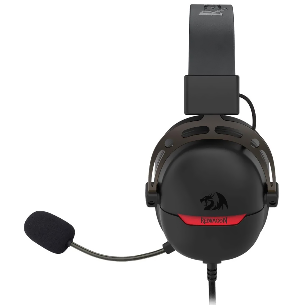 Fone Gamer Redragon H376BR Aurora / Com Fio - Preto / Vermelho
