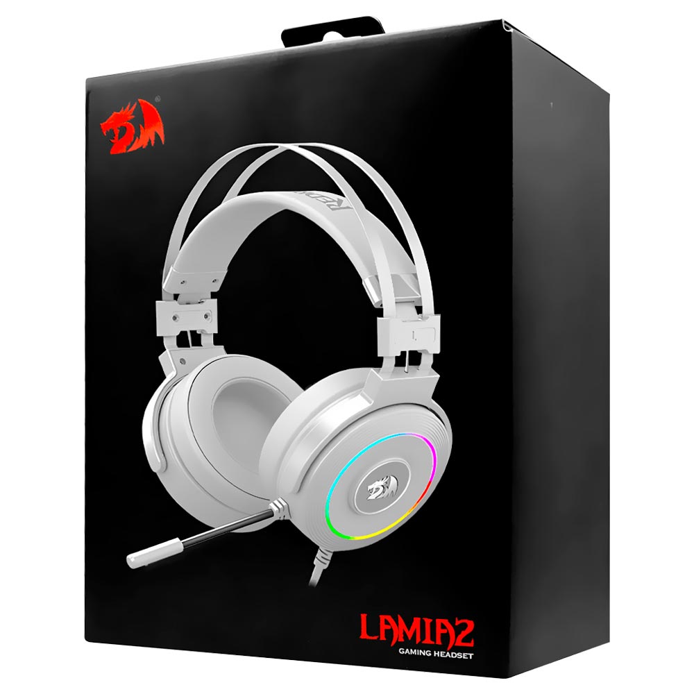 Fone Gamer Redragon Lamia 2 H320W-RGB / RGB / Com Fio - Branco