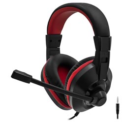 Fone Gamer Satellite AE-263 / Com Fio - Preto / Vermelho