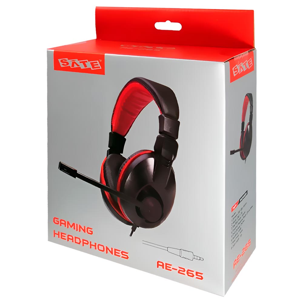 Fone Gamer Satellite AE-265R / Com Fio - Vermelho