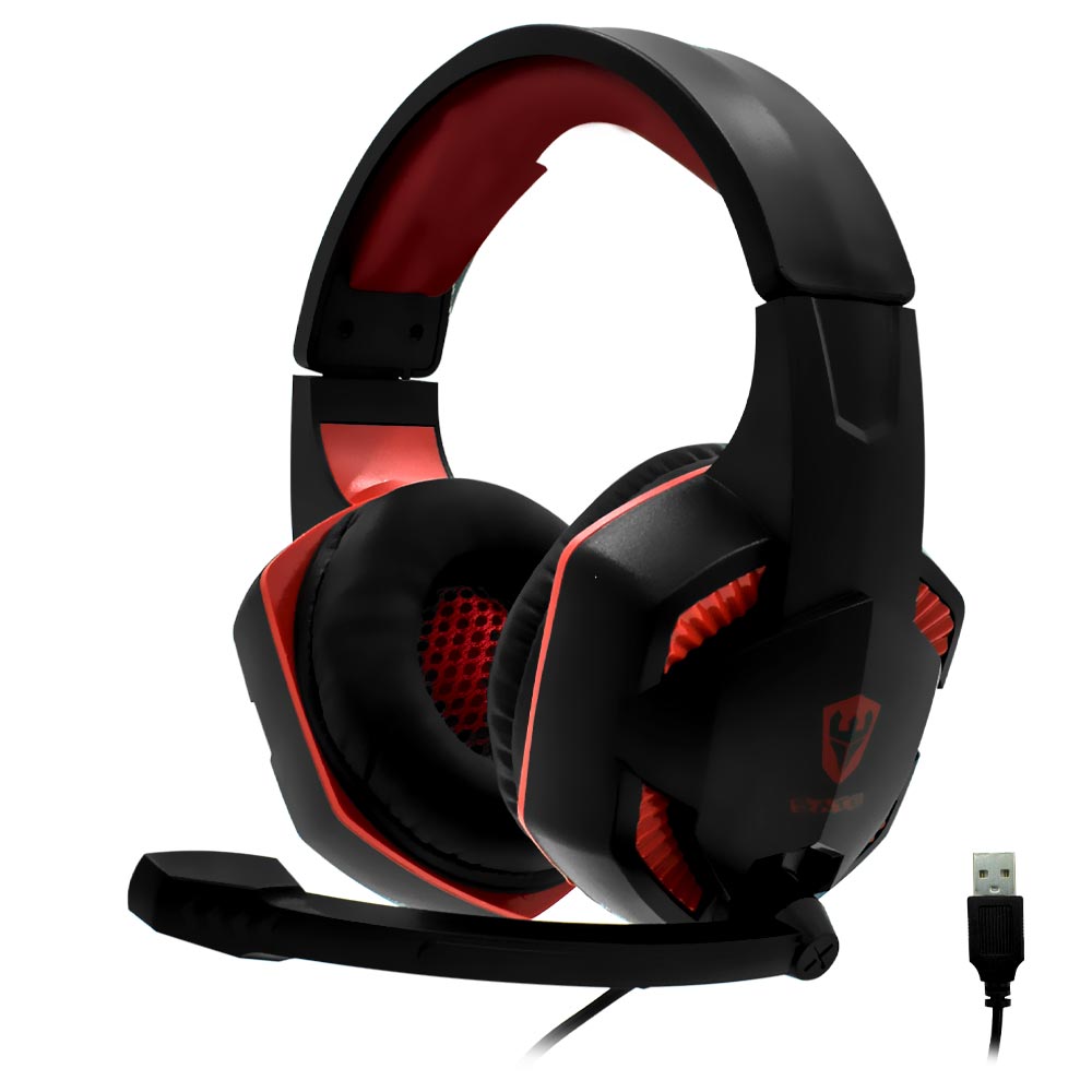 Fone Gamer Satellite AE-362U / Com Fio - Preto / Vermelho