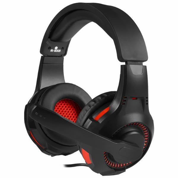 Fone Gamer Satellite AE-363U / Com Fio - Preto / Vermelho