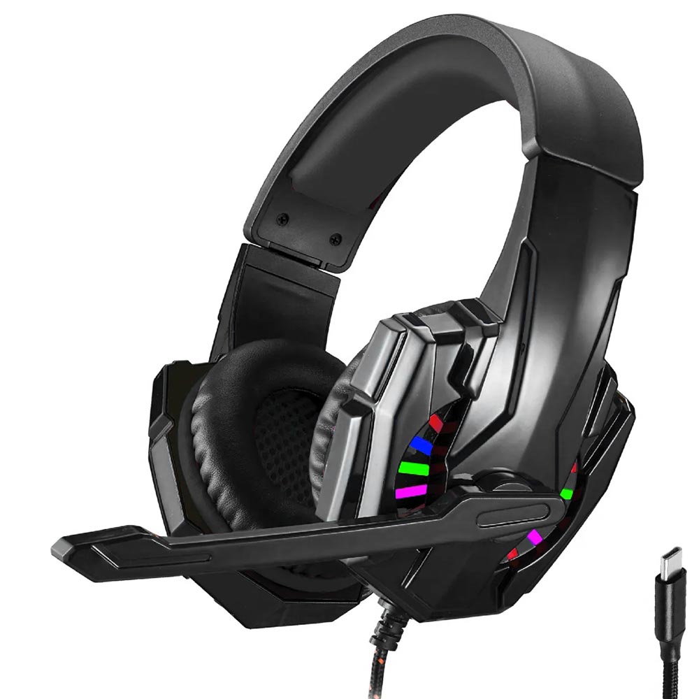 Fone Gamer Satellite GH-402 RGB / Com Fio - Preto