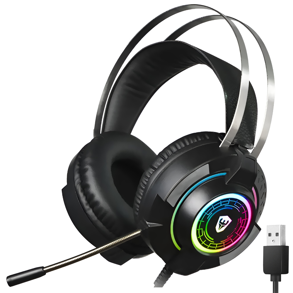 Fone Gamer Satellite GH-550 RGB / Com Fio - Preto