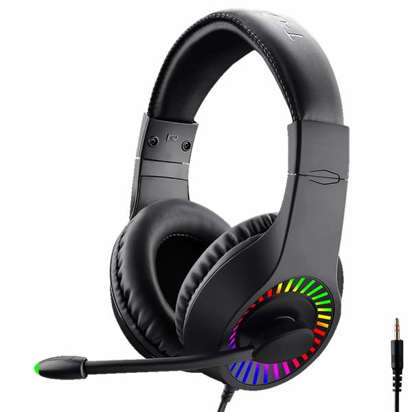 Fone Gamer T-Dagger T-RGH211 Caspian RGB / Com Fio - Preto