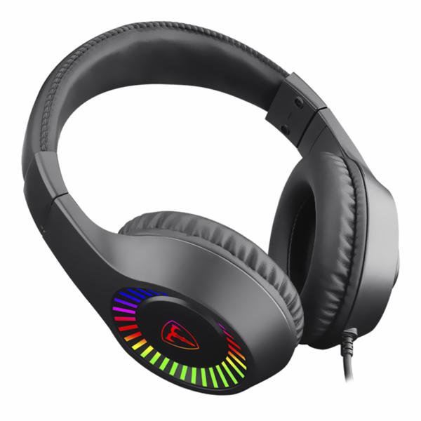 Fone Gamer T-Dagger T-RGH211 Caspian RGB / Com Fio - Preto