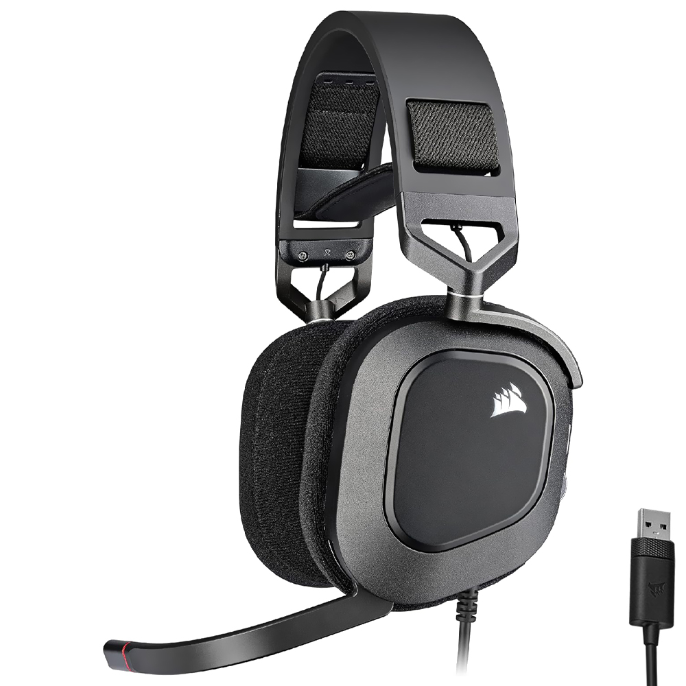 Headset Gamer Corsair HS80 RGB / Com fio - Preto (CA-9011237-EU)
