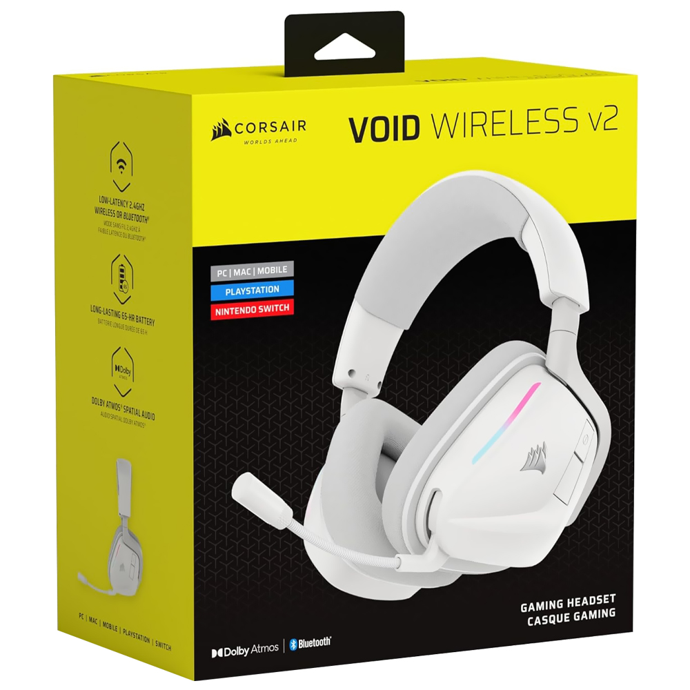 Headset Gamer Corsair VOID v2 / Wireless - Branco (CA-9011380-WW)