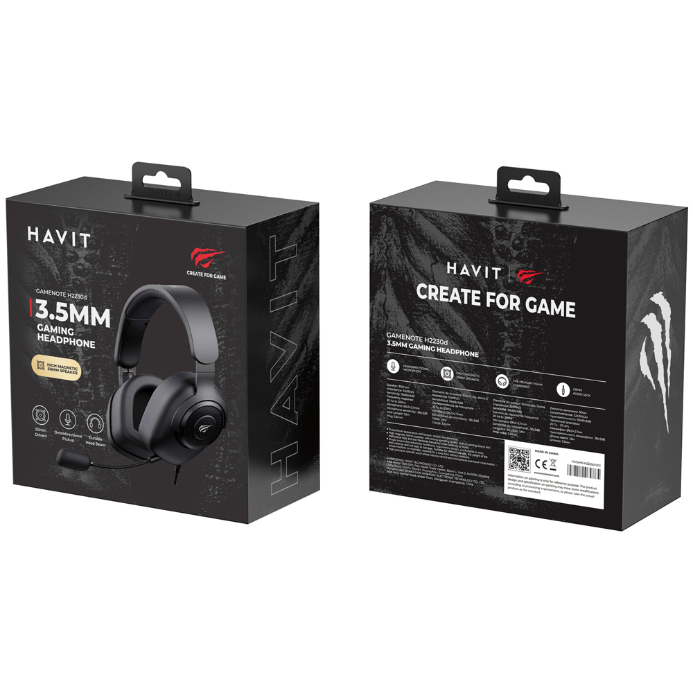 Headset Gamer Havit Gamenote H2230D / Com Fio - Preto