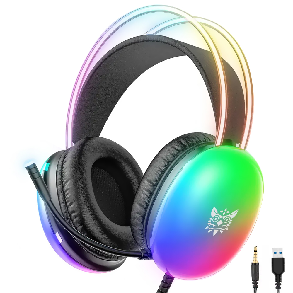 Headset Gamer Onikuma X25 Professional RGB / Com Fio - Preto