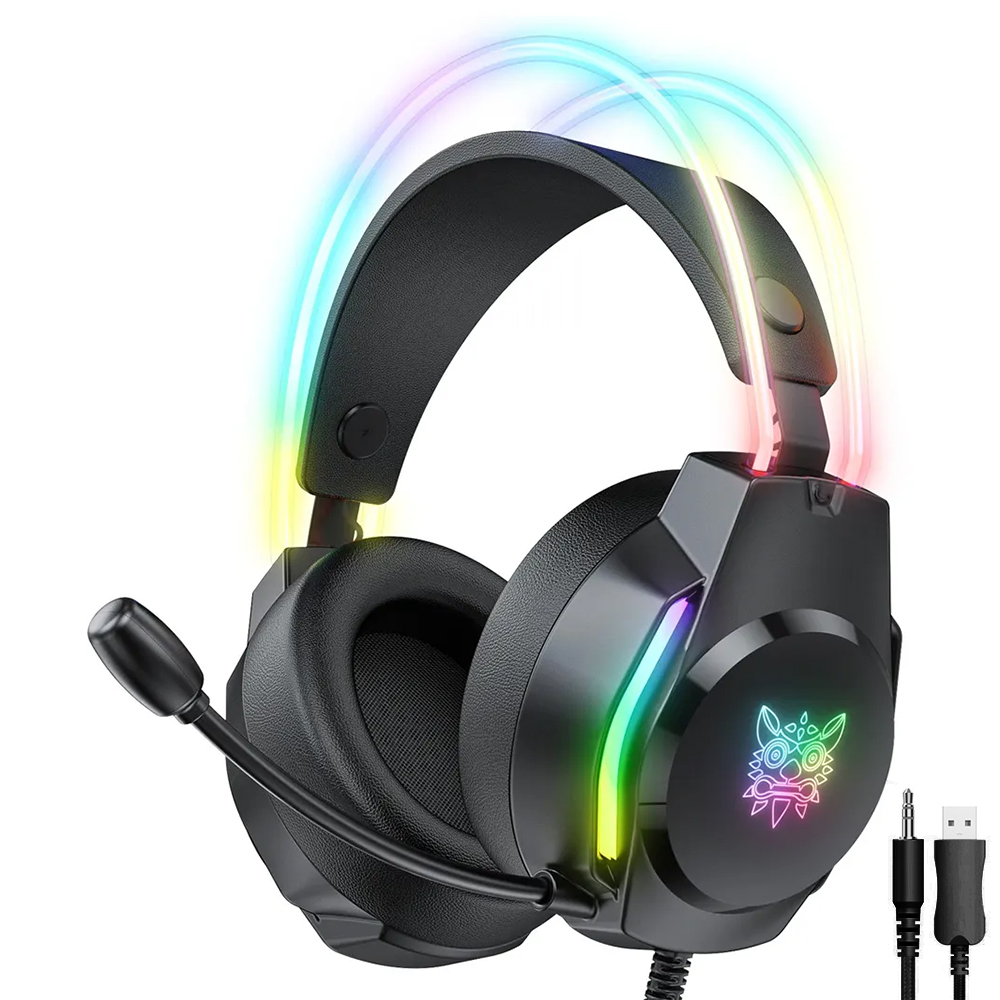 Headset Gamer Onikuma X26 Professional RGB / Com Fio - Preto