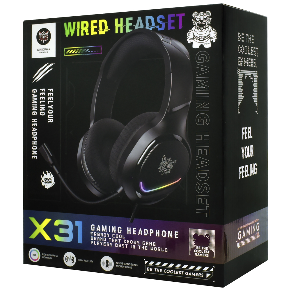 Headset Gamer Onikuma X31 RGB / Com Fio - Preto