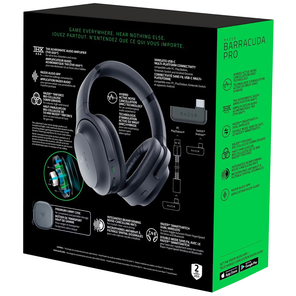 Headset Gamer Razer Barracuda Pro / Wireless - Preto (RZ04-03780100-R3U1)