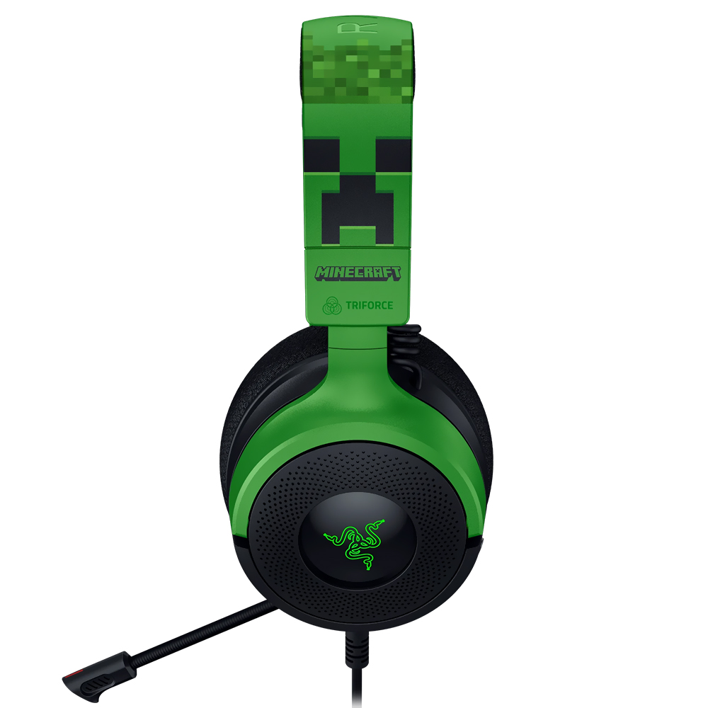 Headset Gamer Razer Kraken V4 X Minecraft Edition RGB / Com fio - Verde (RZ04-05180200-R3M1)