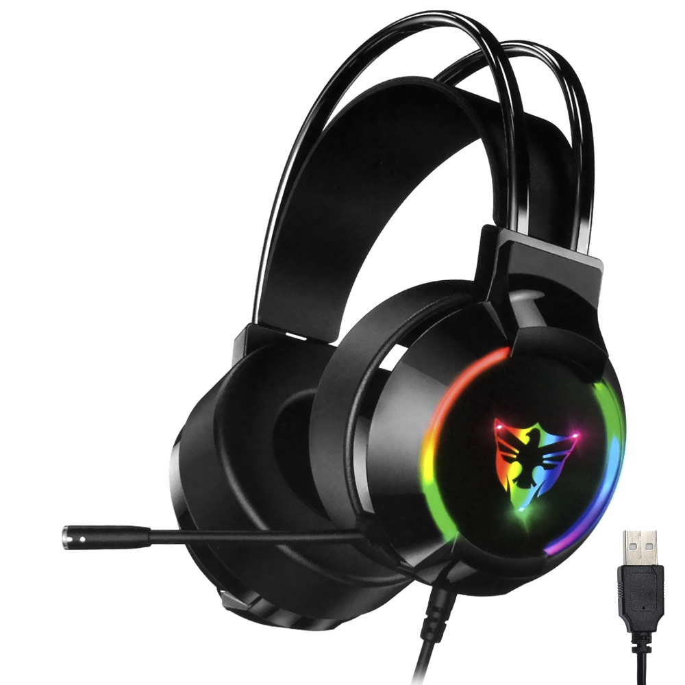 Headset Gamer Satellite AE-304 RGB / Com fio - Preto
