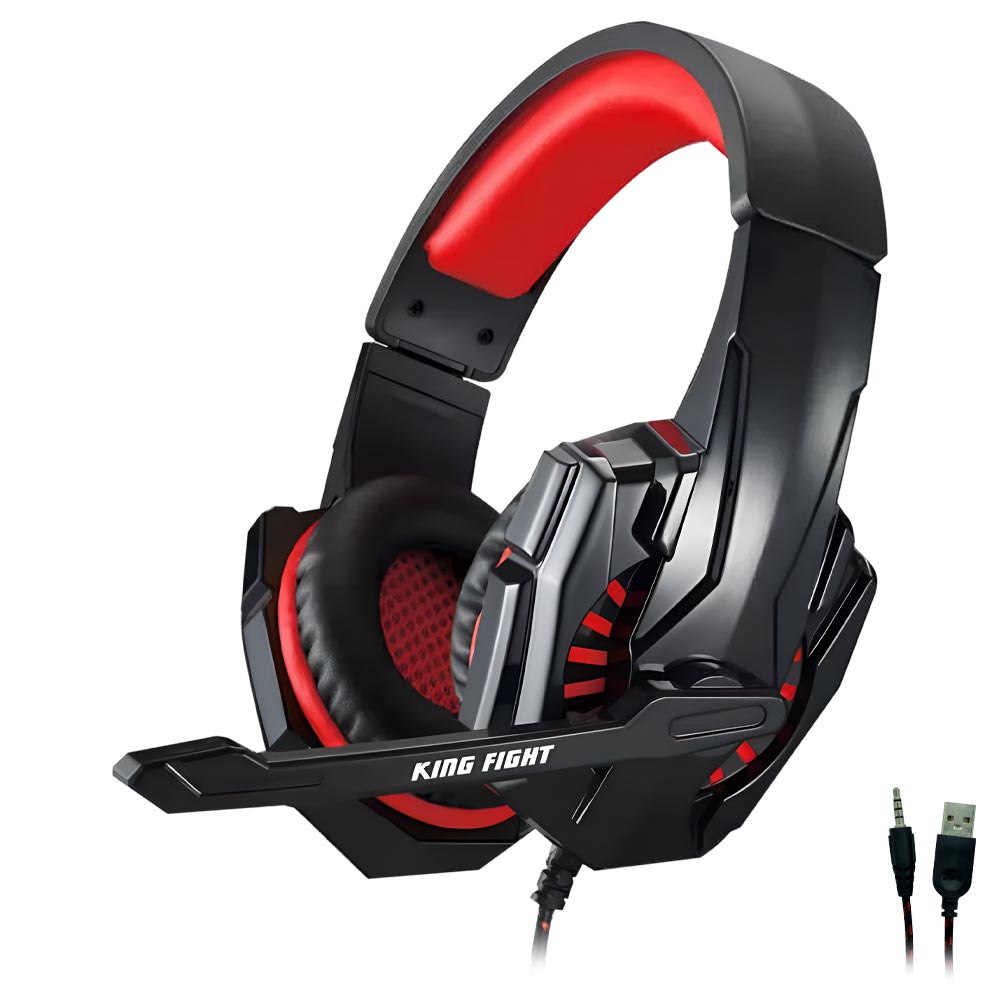 Headset Gamer Satellite AE-369R / Com Fio - Preto / Vermelho