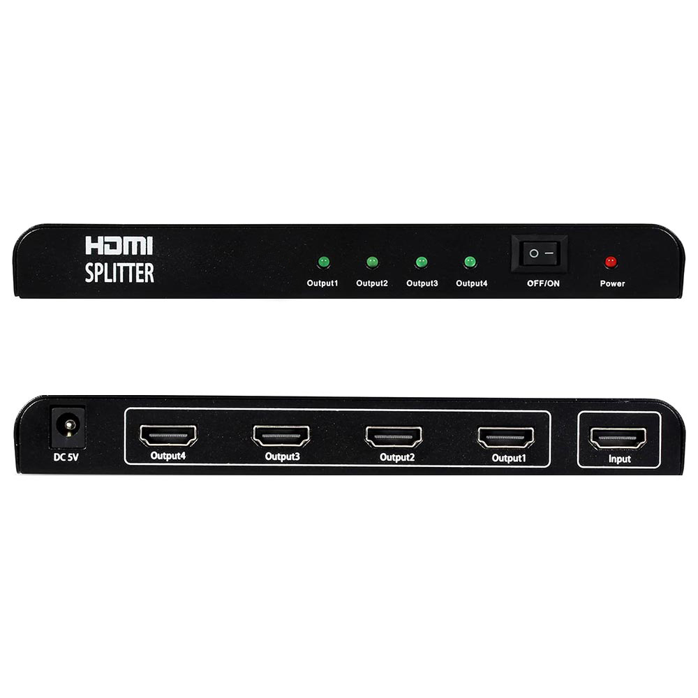 Hub Splitter 4 Portas HDMI 1x4 UHD 4K / 2K / 3D Satellite A-HD08