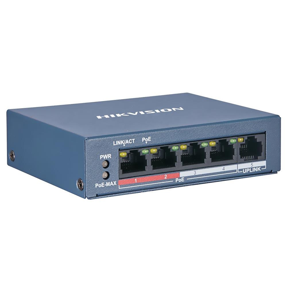 Hub Switch Hikvision DS-3E0105P-E/M(B) 4 Portas / Poe / RJ-45 10/100Mbps