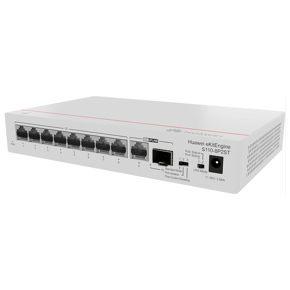 Hub Switch Huawei S110-8P2ST 8 Portas / 1XGE / SFP / POE+ - 10/100/1000BASE-T