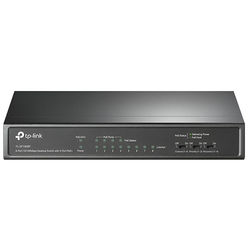 Hub Switch Tp-Link TL-SF1008P 4 Portas / Poe - 10/100Mbps