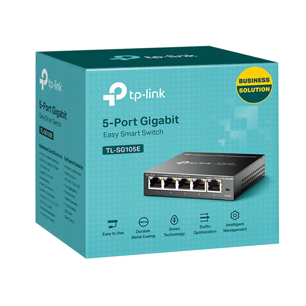 Hub Switch Tp-link TL-SG105E Easy Smart 5 Portas - 10/100/1000Mbps