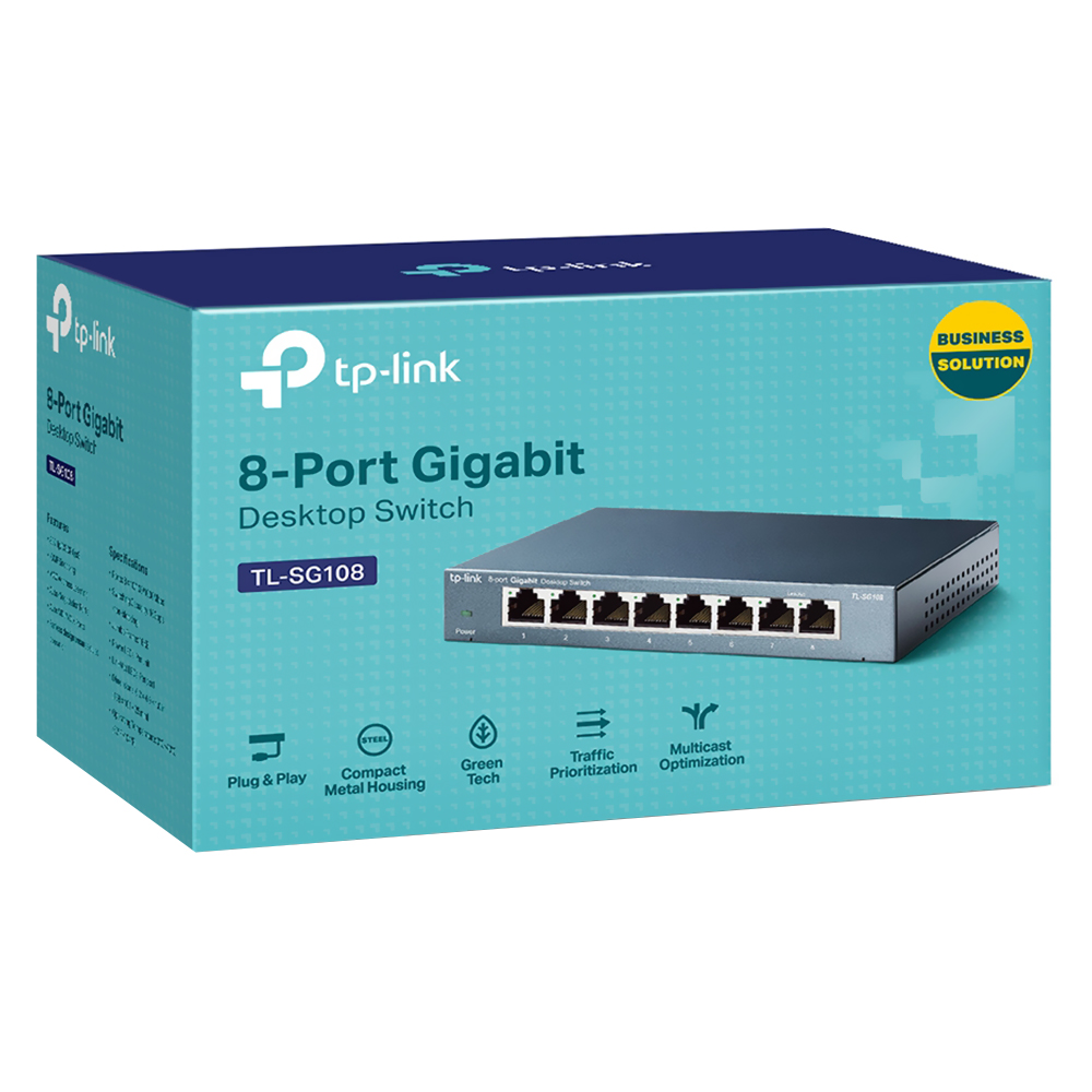 Hub Switch Tp-link TL-SG108 8 Portas - 10/100/1000Mbps