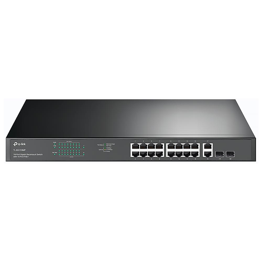 Hub Switch Tp-link TL-SG1218MP 18 Portas Gigabit / 16 Portas Poe+ Rackmount 2SFP - 10/100/1000Mbps