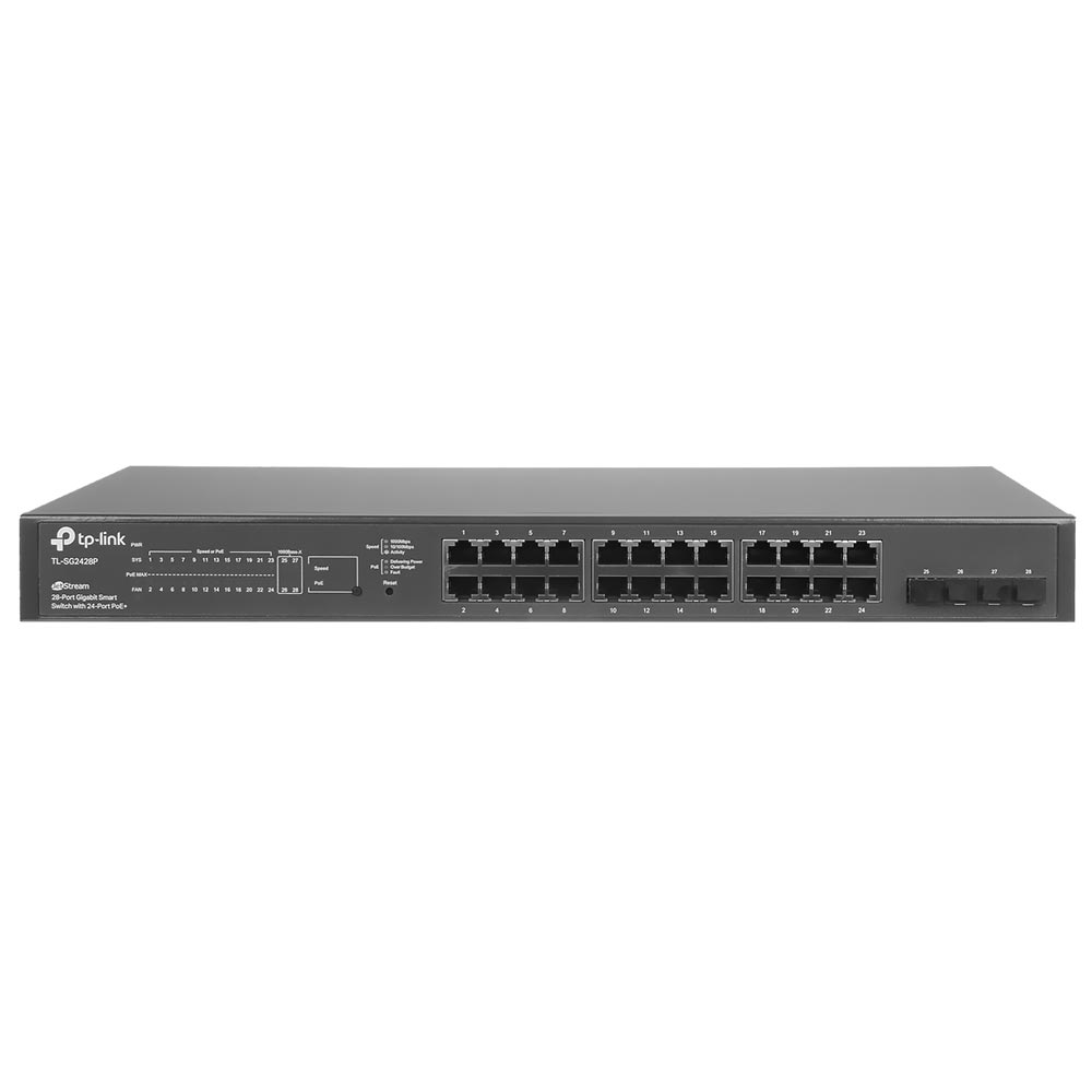 Hub Switch Tp-link TL-SG2428P T1600G-28PS 24 Portas / Poe / 56GB - 10/100/1000Mbps