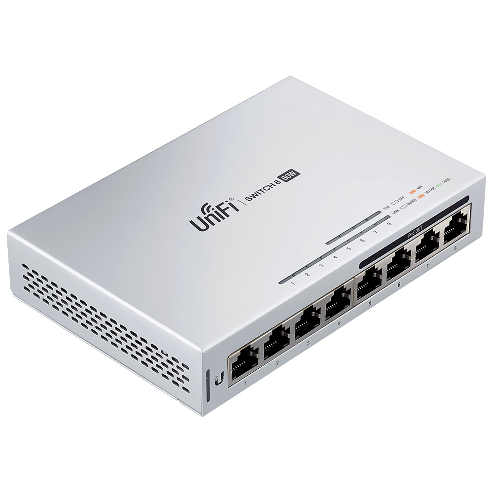 Hub Switch Unifi US-8-60W-BR 8 Portas / Poe / GB / Ethernet RJ-45