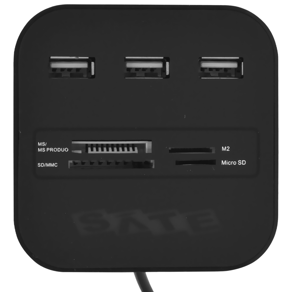 Hub USB 2.0 + Leitor de Cartão Satellite A-HUB07 3 Portas / SD / MS / Pro duo / M2 