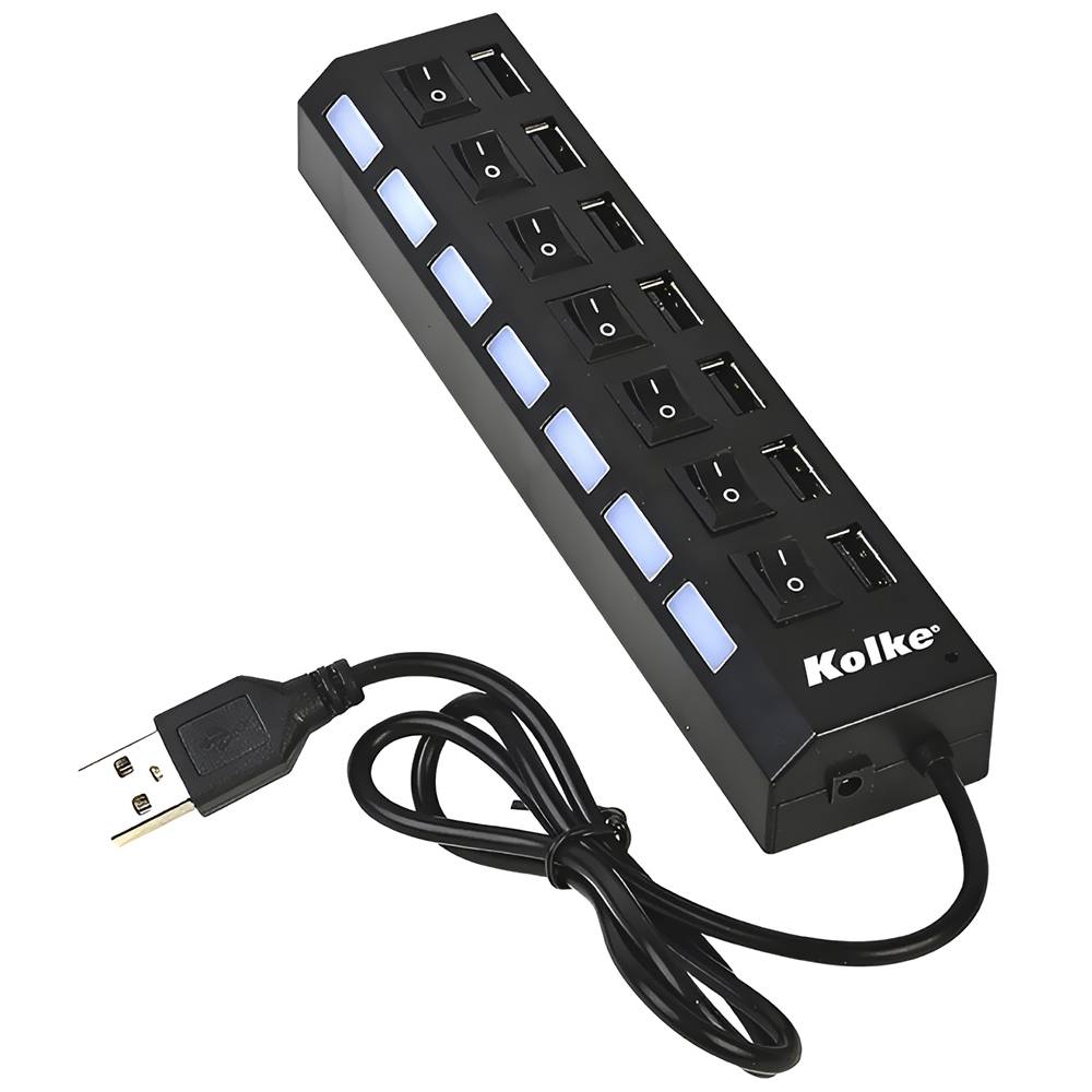 Hub USB 2.0 Kolke KAV-105 7 Portas - Preto