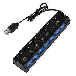 Hub USB 2.0 Satellite A-HUB16 7 Portas / 480Mbps - Preto