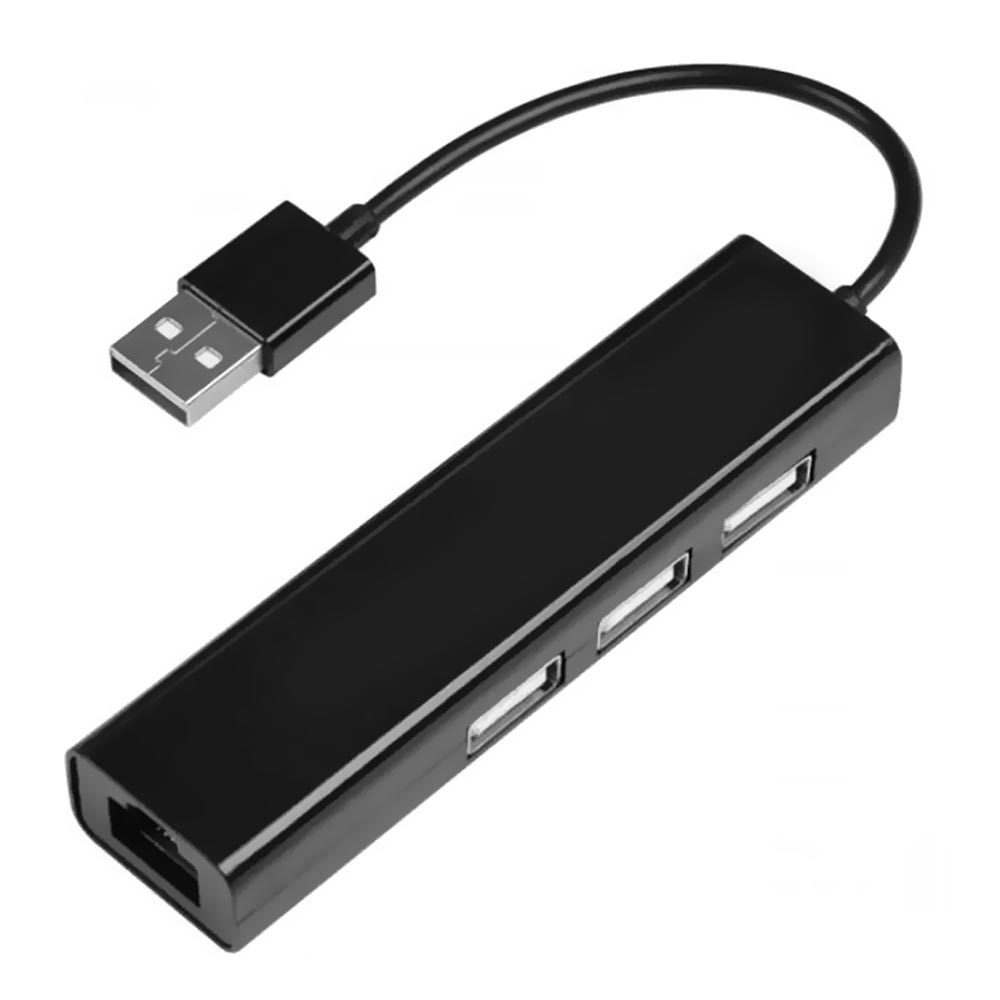 Hub USB 2.0 Satellite A-HUB40 3 Portas / USB 2.0 / RJ-45 - Preto