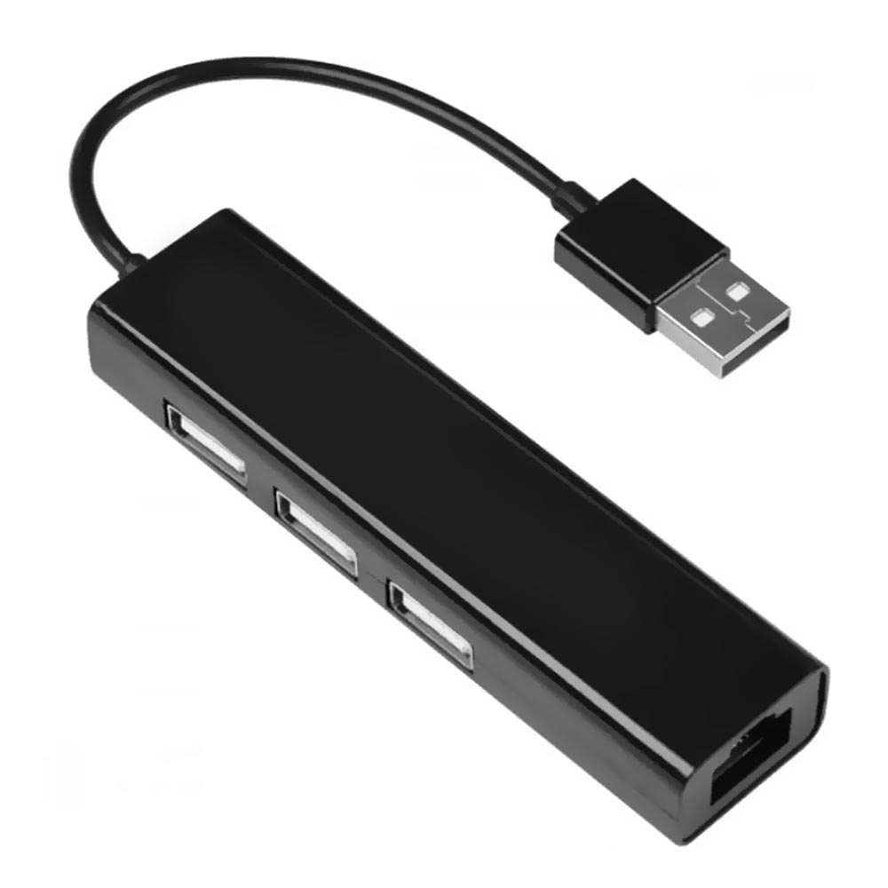 Hub USB 2.0 Satellite A-HUB40 3 Portas / USB 2.0 / RJ-45 - Preto