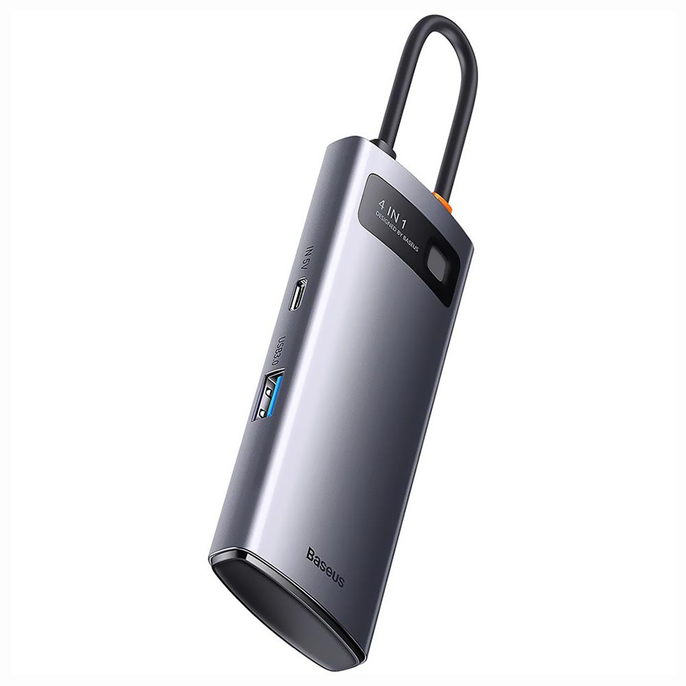 Hub USB 3.0 Baseus WKWG070013 5 Portas / 4 USB 3.0 / USB-C Fêmea - Cinza